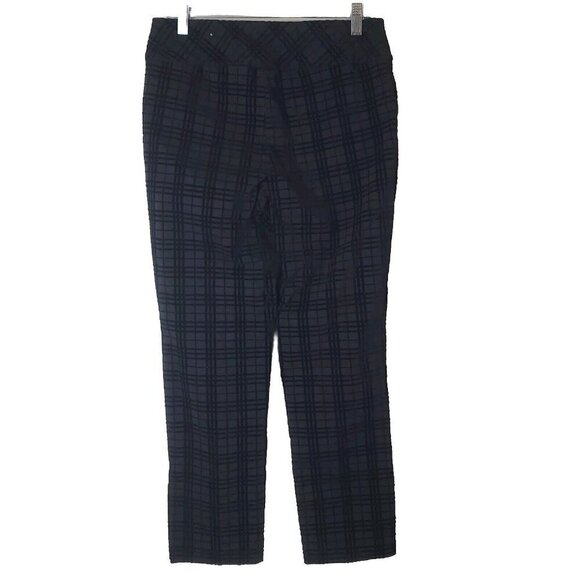 SOFT SURROUNDINGS‎ Pull On Pants Small Velvet Plaid Elspeth Straight Leg Black - Picture 2 of 12